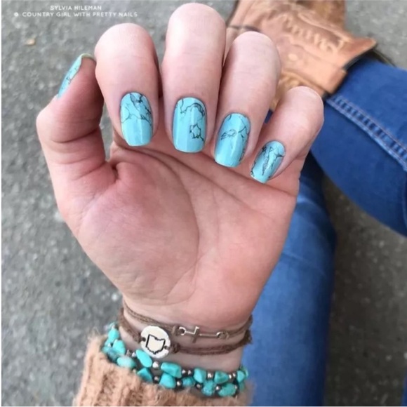 *Retired* Color Street: Mojave Turquoise | Southwestern Blue Stone Marble Frost - Picture 7 of 16